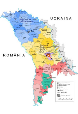 Republica Moldova. Harta fizica. Scara 1:400 000