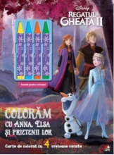 DISNEY. REGATUL DE GHEATA II. Coloram cu Anna, Elsa si prietenii lor. Contine 4 creioane cerate