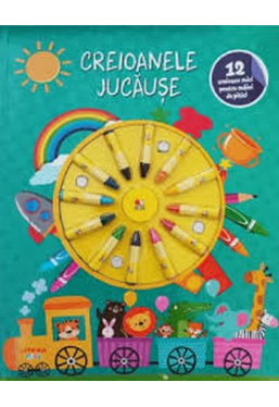 CREIOANELE JUCAUSE. Carte de desenat. 12 creioane mici pentru maini de pitici