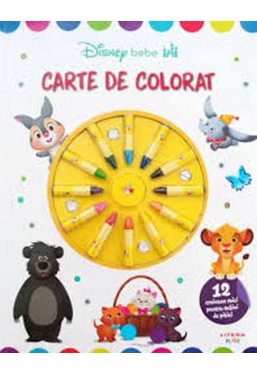 DISNEY BEBE. CARTE DE DESENAT. 12 creioane mici pentru maini de pitici