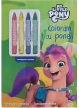MY LITTLE PONY. COLORAM CU PONEII. Carte de desenat cu 4 creioane cerate