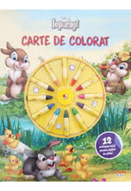 DISNEY IEPURASI. CARTE DE DESENAT. 12 creioane mici pentru maini de pitici