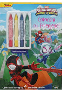 DISNEY MARVEL. PAIENJENELUL SI PRIETENII LUI UIMITORI. Carte de desenat cu 4 creioane cerate